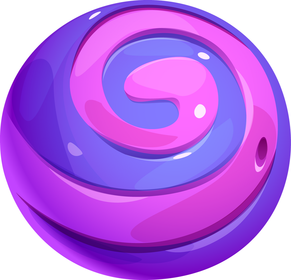 Round purple candy