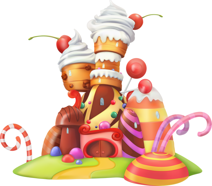 Cartoon sweet cupcake castle 3d icon